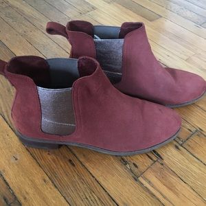 Toms Ella Suede Ankle Booties Brown sz 10